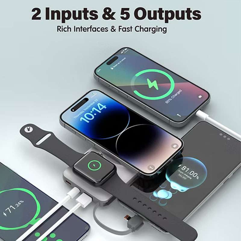 Choetech 10,000 mAh 2-in-1 MagSafe Wireless Power Bank with Apple watch Charger