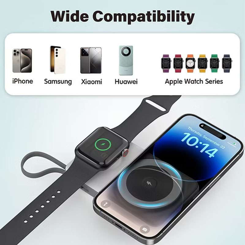 Choetech 10,000 mAh 2-in-1 MagSafe Wireless Power Bank with Apple watch Charger