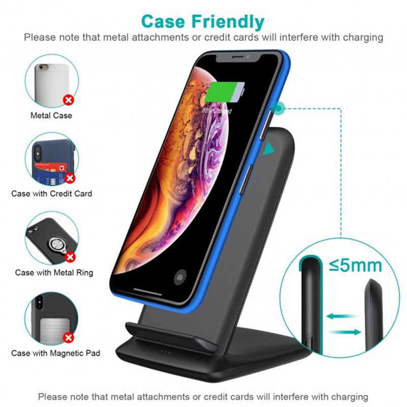 Choetech 15W Fast Wireless Charger Stand + 1.2m Cable