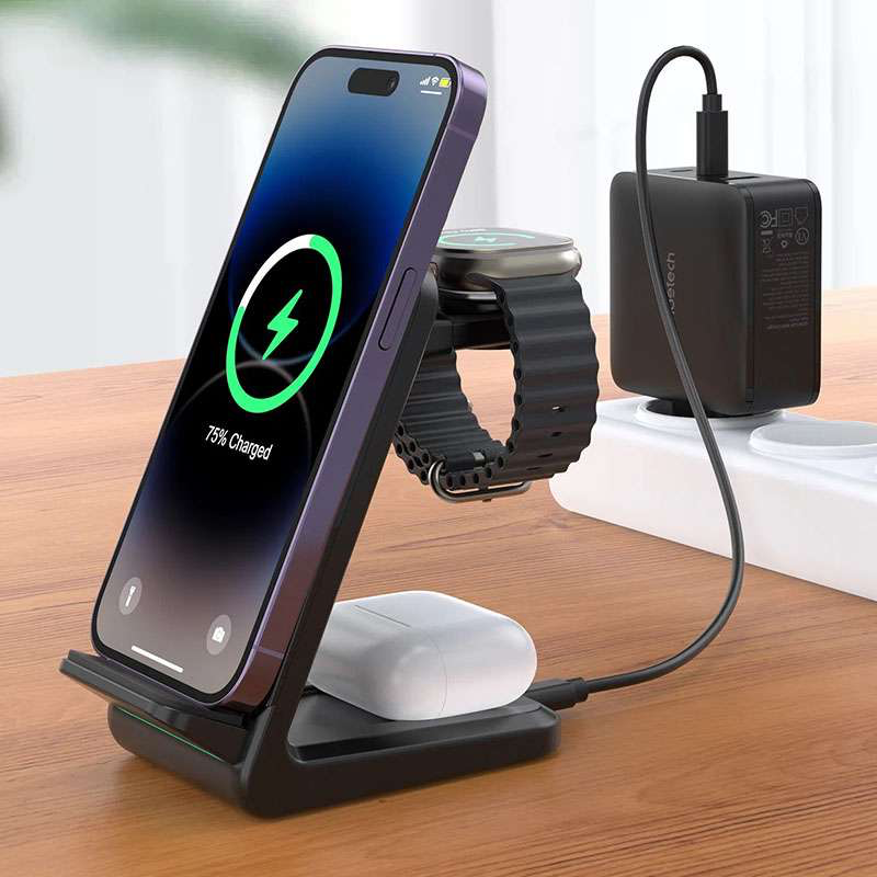 Choetech 15W 4-in-1 Wireless Charger Stand for Apple and Samsung Watc