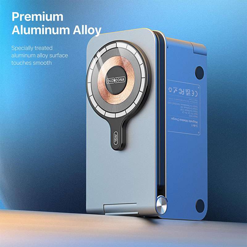 Duzzona Foldable 3in1 15W Magnetic Wireless Charger Stand