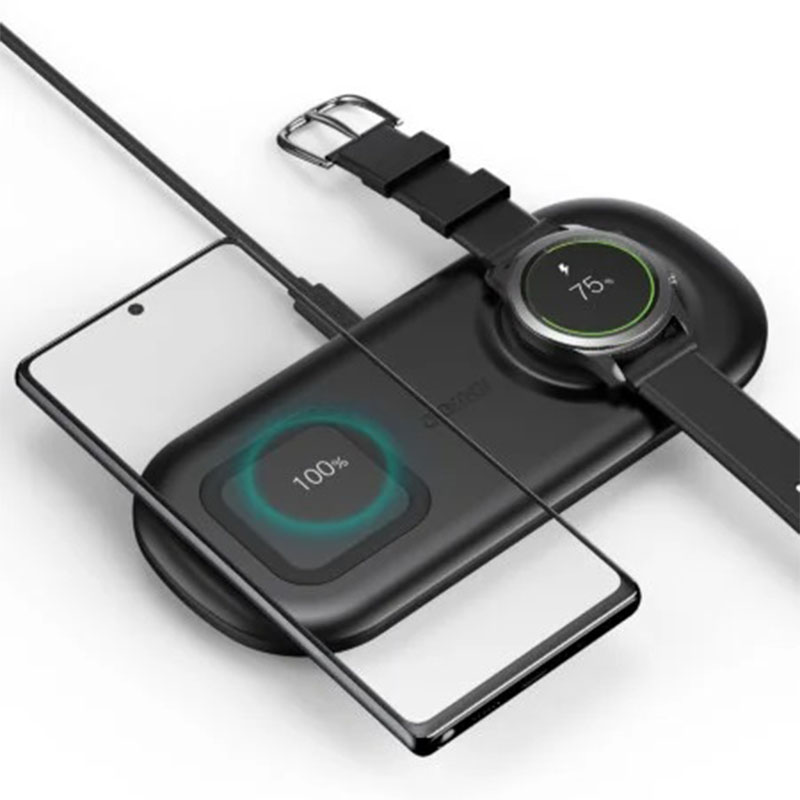 CHOETECH 2 In 1 Wireless Charger, 10W Max Wireless Charging Pad For Phones and Galaxy Watch