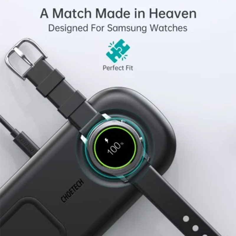 CHOETECH 2 In 1 Wireless Charger, 10W Max Wireless Charging Pad For Phones and Galaxy Watch