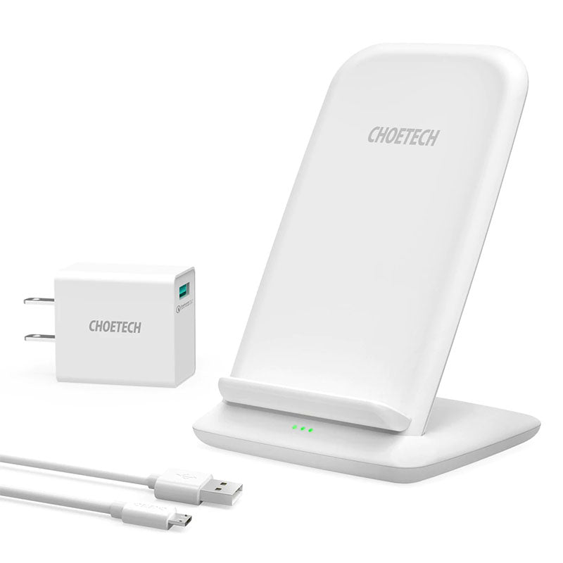 Choetech 15W Fast Wireless Charger Stand with Wall Charger US + 1.2m Cable