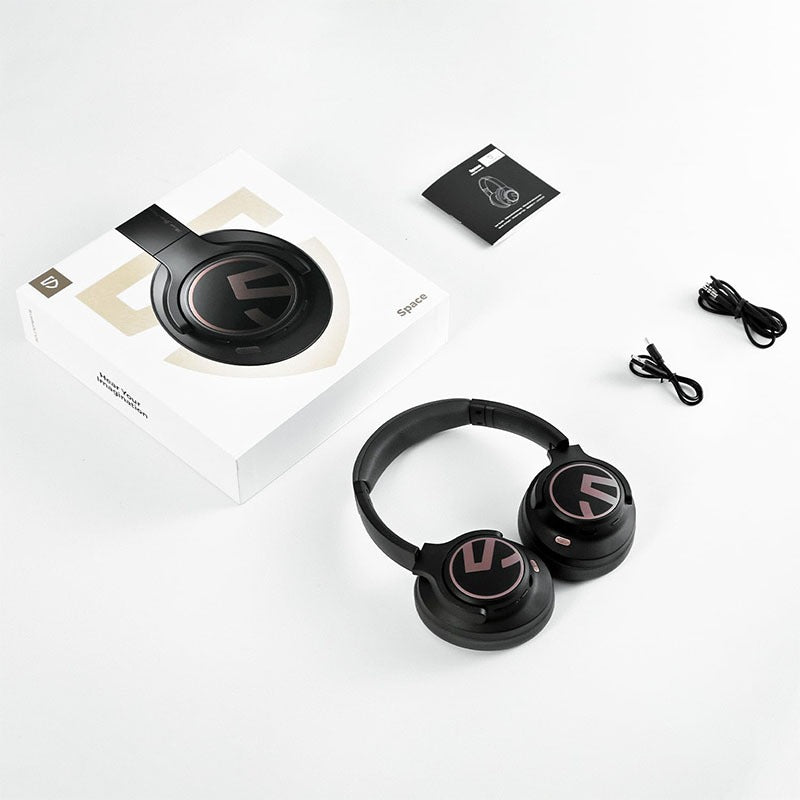 SoundPEATS Space Hybrid Active Noise Cancelling Wireless Headphones, 123H Playtime, Hi-Res Audio Wired, APP Custom EQ, Deep Bass, Comfort Ear Cups