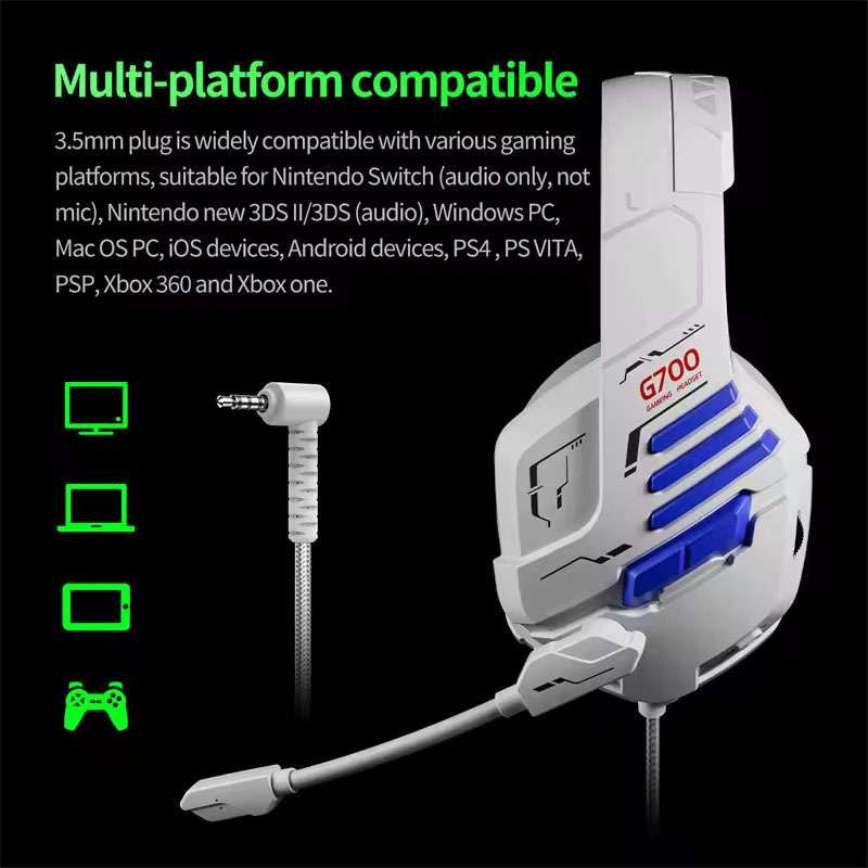 PLEXTONE G700 3.5mm AUX Wired Gaming Headphones with Noise Reduction Microphone HiFi Sound