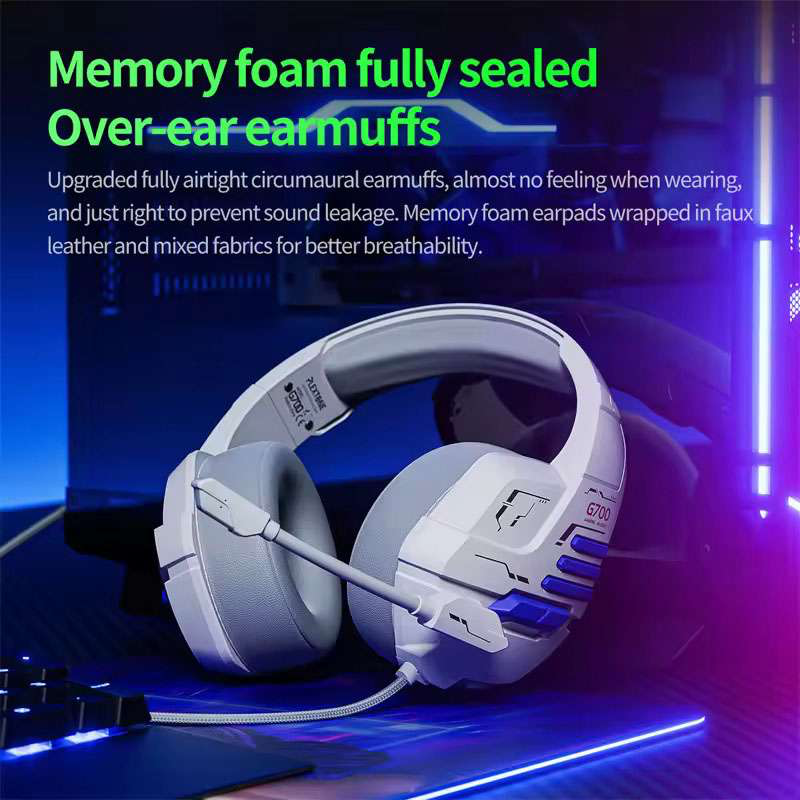 PLEXTONE G700 3.5mm AUX Wired Gaming Headphones with Noise Reduction Microphone HiFi Sound
