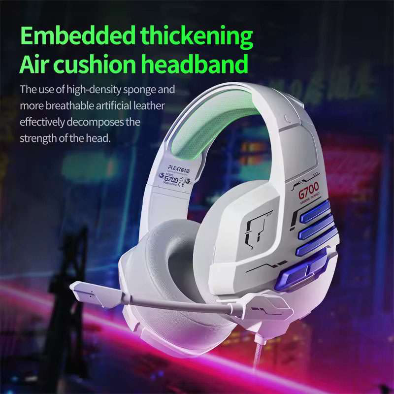 PLEXTONE G700 3.5mm AUX Wired Gaming Headphones with Noise Reduction Microphone HiFi Sound