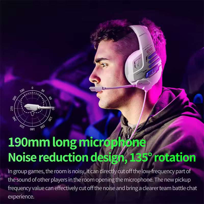 PLEXTONE G700 3.5mm AUX Wired Gaming Headphones with Noise Reduction Microphone HiFi Sound