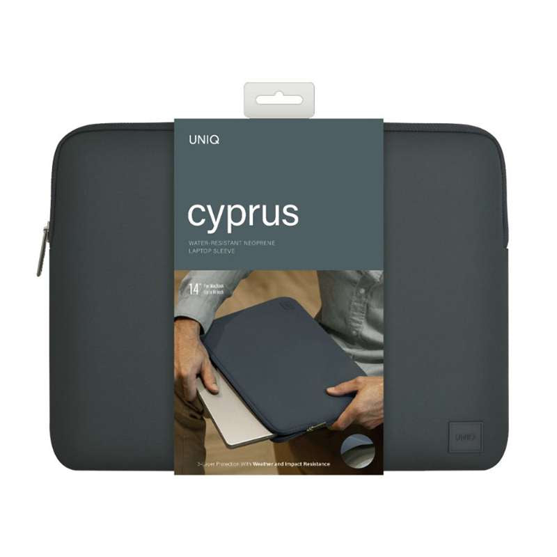 UNIQ Cyprus Protective Water Resistance Sleeve for Laptop and MacBook up to 16” – Onyx
