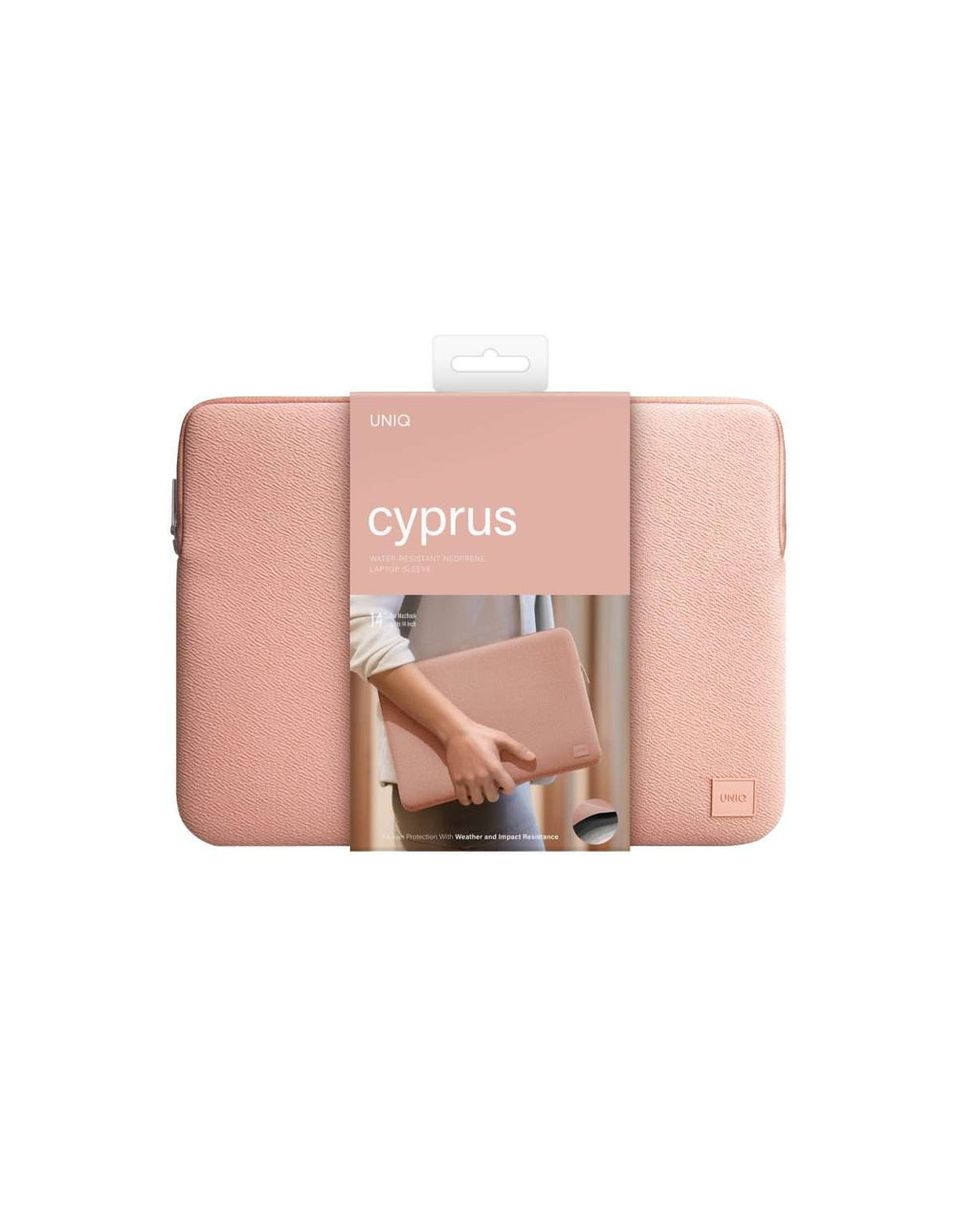UNIQ Cyprus Protective Water Resistance Sleeve for Laptop and MacBook up to 14” – Pink