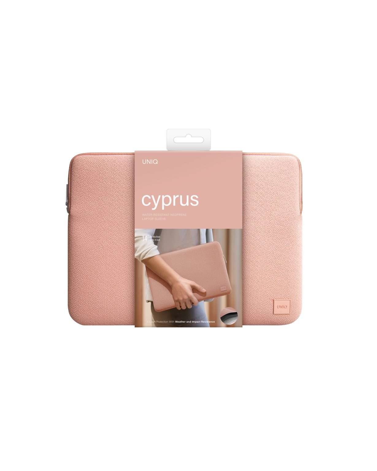 UNIQ Cyprus Protective Water Resistance Sleeve for Laptop and MacBook up to 14” – Pink
