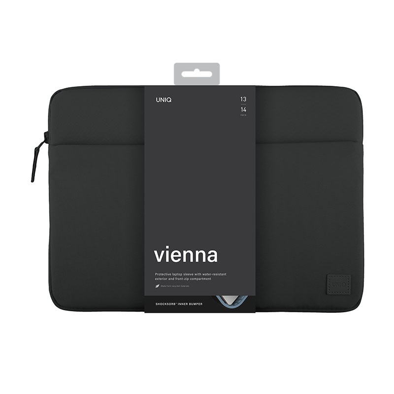 Uniq Vienna Fabric Protective Laptop Sleeve (Fits upto 16” Devices) – Midnight Black