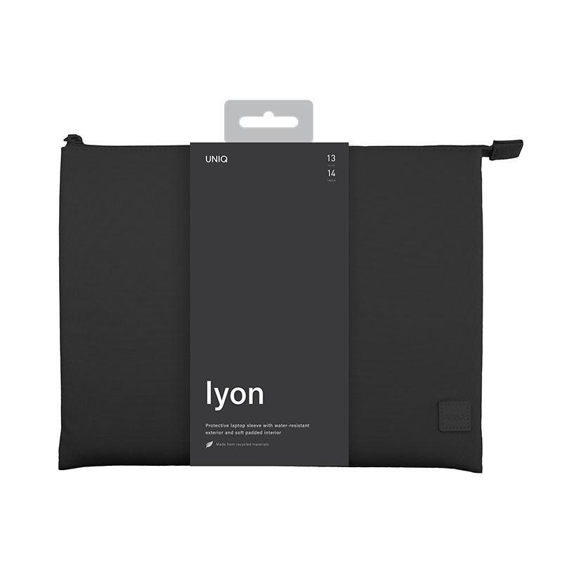 Uniq Lyon Snug-Fit Protective Sleeve for Laptops & iPads (Fits upto 14”) – Midnight Black